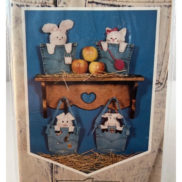 Pocket Pals Pattern Upcycled Jeans Pockets Country Thread Designs 1991 - Picture 1 of 5